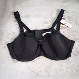 NWT Cacique French Full Coverage Black Bra 46 D